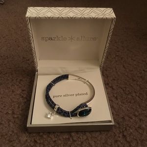 blue and silver bracelet